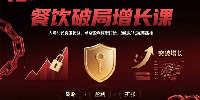 图片[1]-餐饮破局增长课：内卷时代突围策略，单店盈利模型打造，连锁扩张完整路径