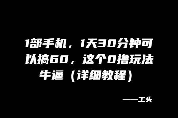 图片[2]-0撸玩法，一部手机，一天30分钟，立刻可以看到收益的新手项目
