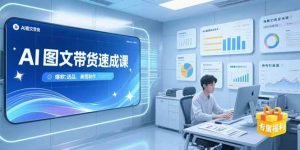 AI图文带货速成课，养号引流秘籍，爆款选品策略，美图制作全流程-尖峰创业资源网