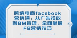 跨境电商facebook营销课：从广告投放到BM管理，全面掌握FB营销技巧-尖峰创业资源网