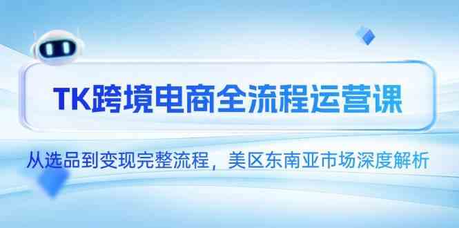 TK跨境电商全流程运营课，从选品到变现完整流程，美区东南亚市场深度解析