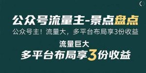 公众号流量主-景点盘点 流量巨大 多平台布局享3份收益-尖峰创业资源网