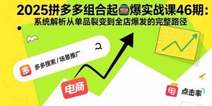 2025拼多多组合起爆实战课46期：系统解析从单品裂变到全店爆发的完整路径-尖峰创业资源网