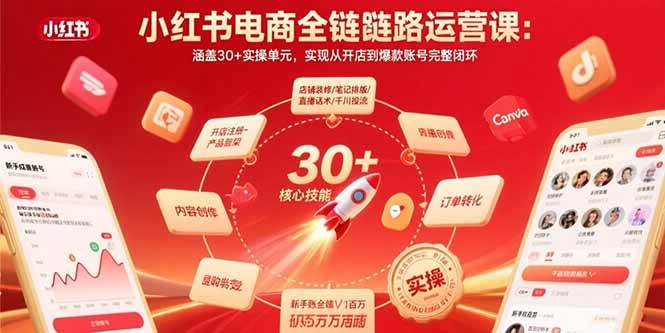 图片[1]-小红书电商全链路运营课：涵盖30+实操单元，实现从开店到爆款账号完整闭环