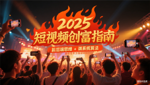 2025短视频创富指南，前后端思维 + 系统算法，教你月入过万变现路径-尖峰创业资源网