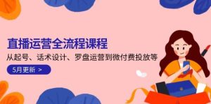 直播运营全流程课程-5月更新：从起号、话术设计、罗盘运营到微付费投放等-尖峰创业资源网