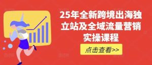 25年全新跨境出海独立站及全域流量营销实操课程，跨境电商独立站TIKTOK全域营销普货特货玩法大全-尖峰创业资源网