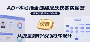 AD+本地推全链路投放获客实操营，快速掌握精准获客技巧，当天投放当天转化高效营销-尖峰创业资源网