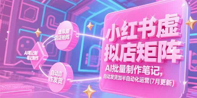 图片[1]-小红书虚拟店矩阵，AI批量制作笔记，自动发货加半自动化运营(7月更新)
