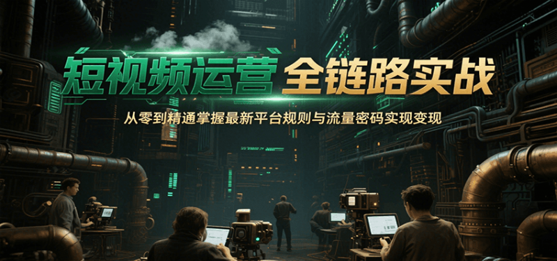 图片[1]-短视频运营全链路实战，从零到精通掌握最新平台规则与流量密码实现变现
