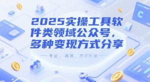 2025实操工具软件类领域公众号，多种变现方式分享-尖峰创业资源网
