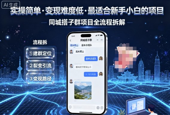 实操简单，变现难度低，最适合新手小白做的项目，每天轻松收入3张，同城搭子群项目全流程拆解 -1