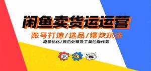 闲鱼卖货运营，账号打造/选品/爆款玩法/流量优化/售后处理及工具实操等-尖峰创业资源网