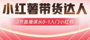 小红薯达人带货启航计划，3节直播课从0入门小红书-尖峰创业资源网