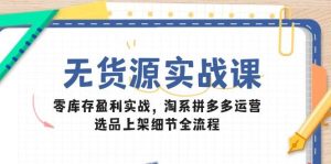 无货源实战课：零库存盈利实战，淘系拼多多运营，选品上架细节全流程-尖峰创业资源网
