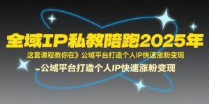 全域IP私教陪跑2025年，这套课程教你在​公域平台打造个人IP快速涨粉变现-尖峰创业资源网