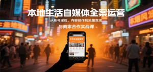 本地生活自媒体全案运营，从账号定位、内容创作到流量变现与商家合作实战课-尖峰创业资源网