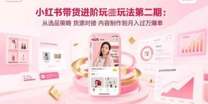 小红书带货进阶玩法第二期：从选品策略 货源对接 内容制作到月入过万爆单-尖峰创业资源网