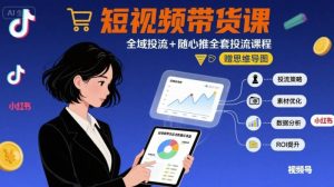 最新短视频带货课，全域投流+随心推全套投流课程+思维导图-尖峰创业资源网