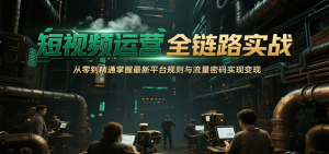 短视频运营全链路实战，从零到精通掌握最新平台规则与流量密码实现变现-尖峰创业资源网