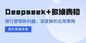 Deepseek+多维表格，银行营销新利器，深度解析应用策略，提升营销效果-尖峰创业资源网